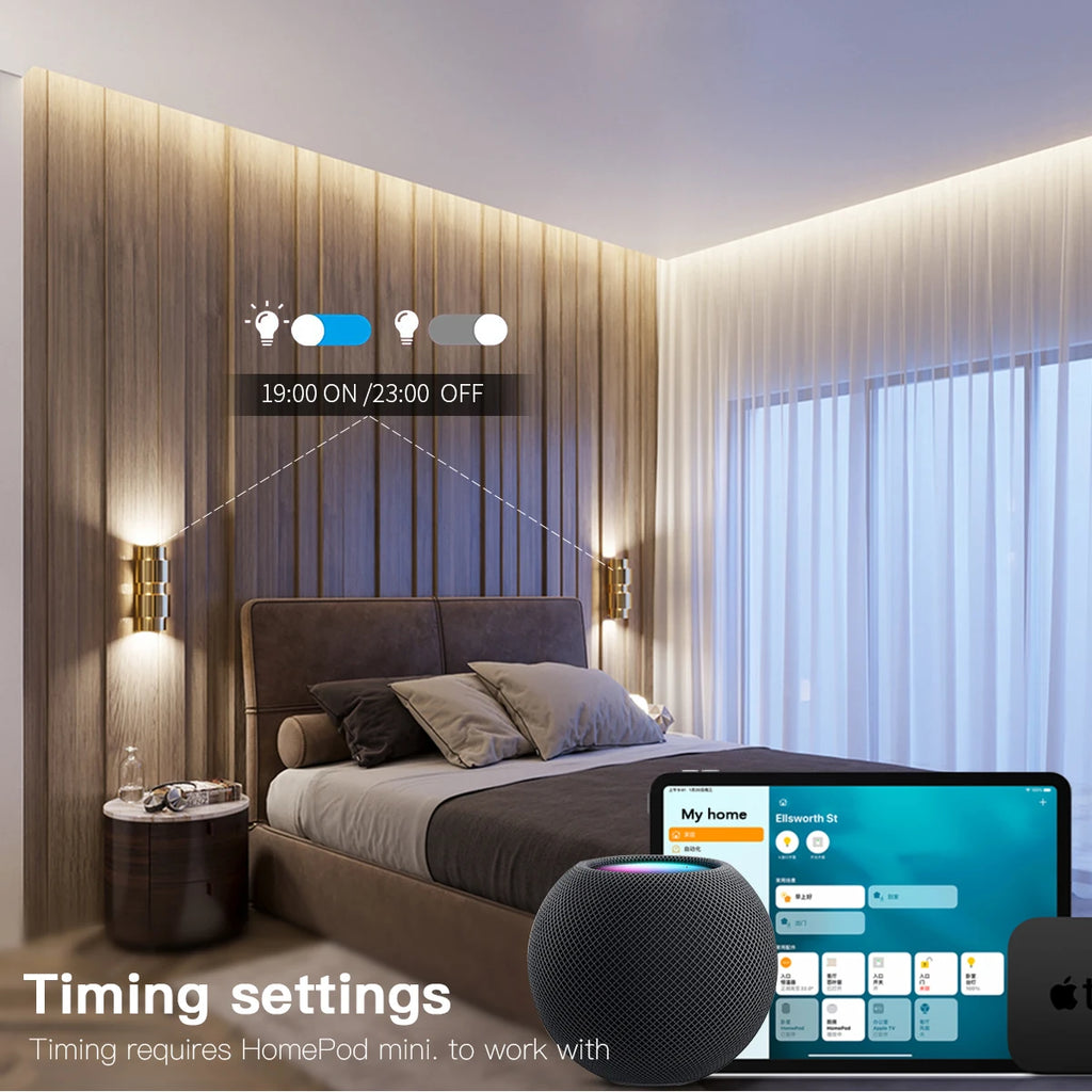 For Apple Homekit Touch Switch WIFI Smart Home Automation Wall Light Switch Interruptor Inteligenter 1/2/3Gang Siri VoiceControl