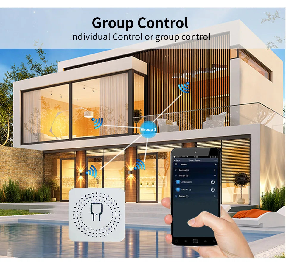 Custom Mini Smart Switch | Cozylife & Apple HomeKit Compatible | WiFi App Controlled Dark Box Circuit Breaker | Smart Home Autom