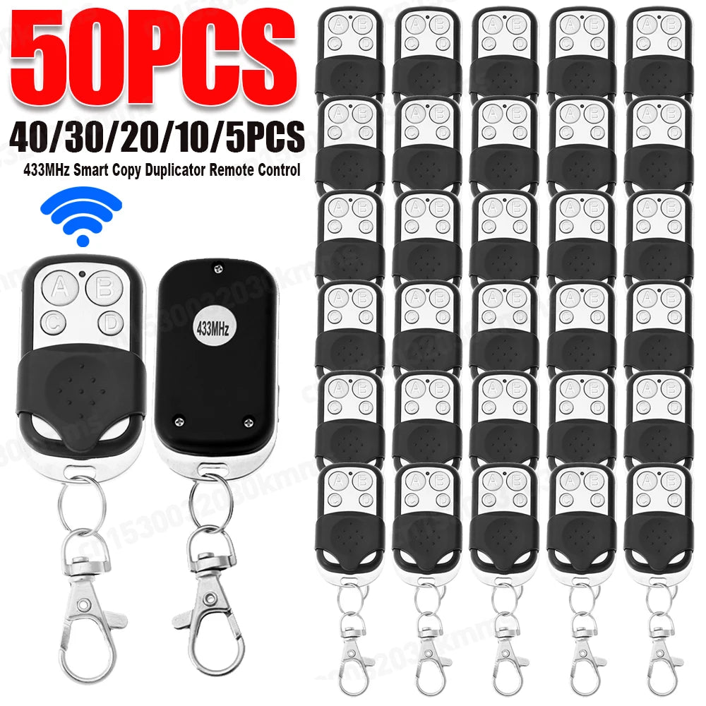 VKTECH Universal Garage Door Remote Control – 4-Button 433MHz Duplicator, Compatible with Fixed, Learning, and Rolling Codes (5-50PCS)