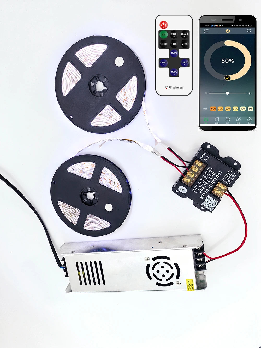 DC12-24V 30A 360W Mobile phone app Bluetooth connection LED Strip Controller dimmer With RF Touch Remote Use For  LED Light