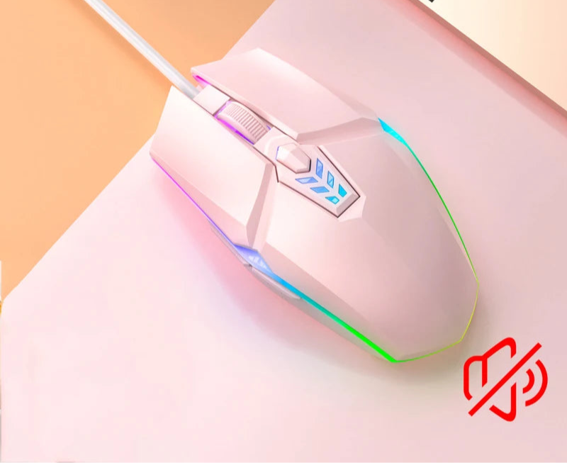 Robotsky 1600 DPI Wired Gaming Mouse | 6-Button Silent Ergonomic Design with Backlit RGB for PC & Laptop