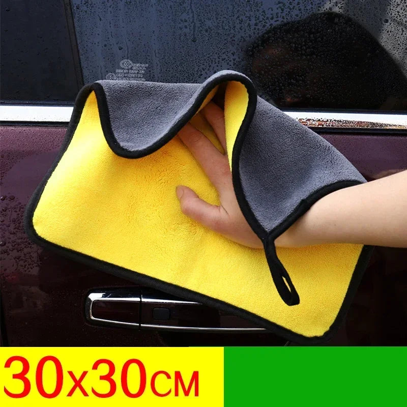 5PCS 30x60cm Microfiber Car Cleaning Towels - Thick Double-Layer Soft Drying Cloths for Car Care and Detailing