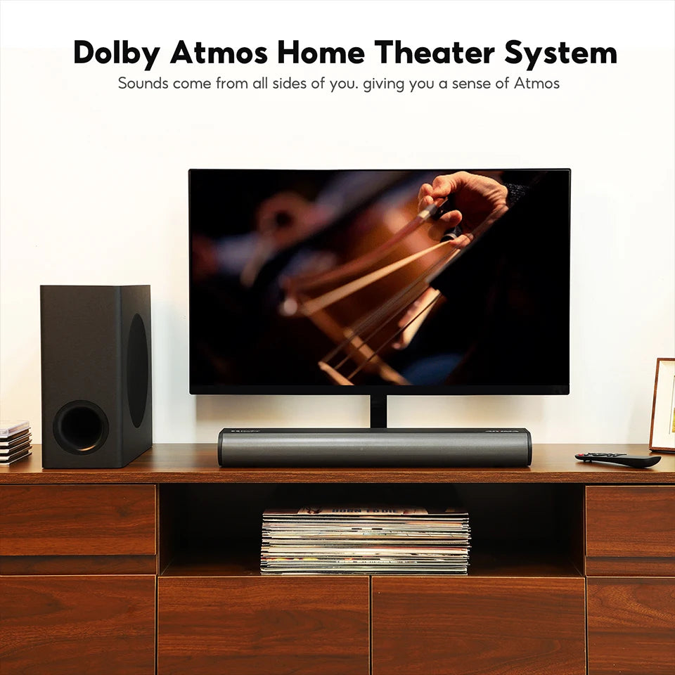 AIYIMA S07 Dolby 2.1 Sound Bar 150W Soundbars With Wireless Subwoofer for TV 3D System Speaker Bluetooth HDMI/Aux/Opt/USB