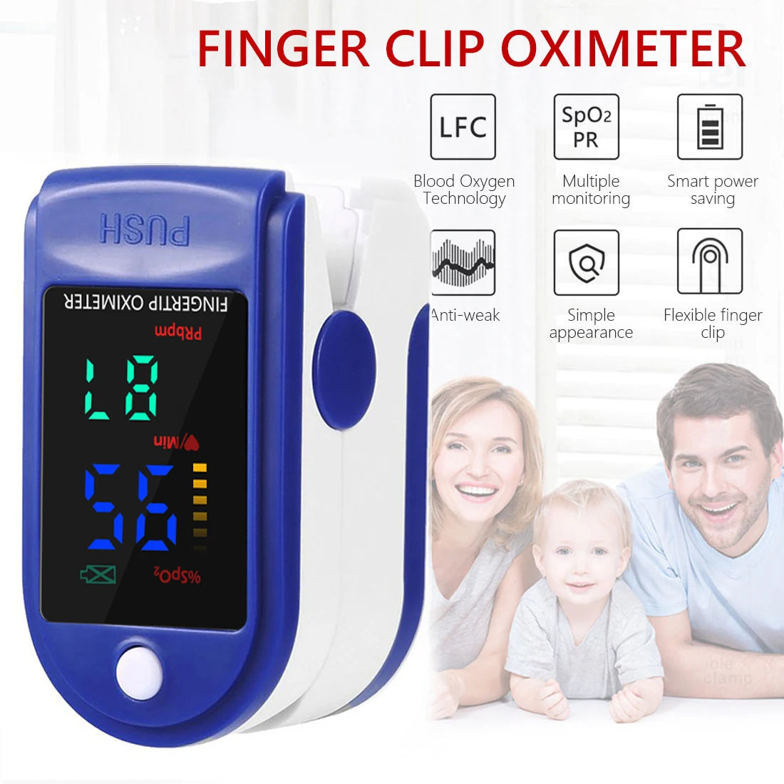 Alextrasza Non-Contact IR Thermometer & Fingertip Oximeter – Fast, Portable Medical Equipment for SpO2 & PR Monitoring