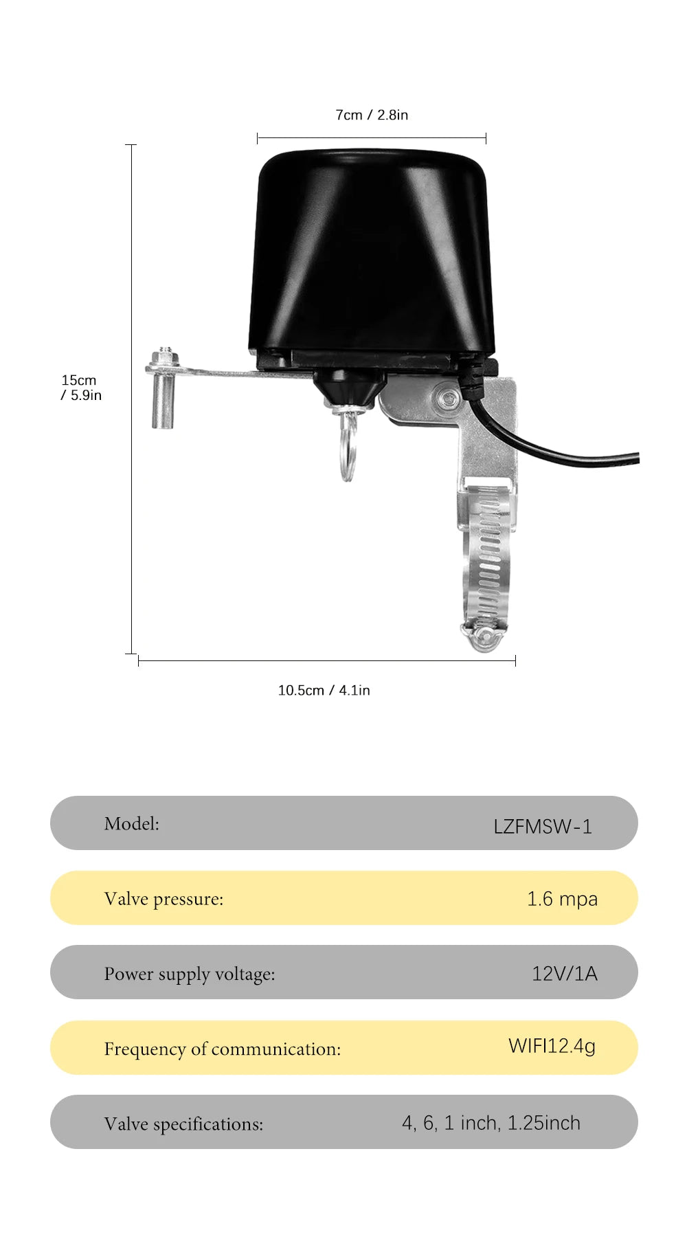 Matter/Tuya WiFi Water Valve Gas Shutoff Controller Smart Water/Gas Automation Manipulator Work With Alexa Google Home Homekit