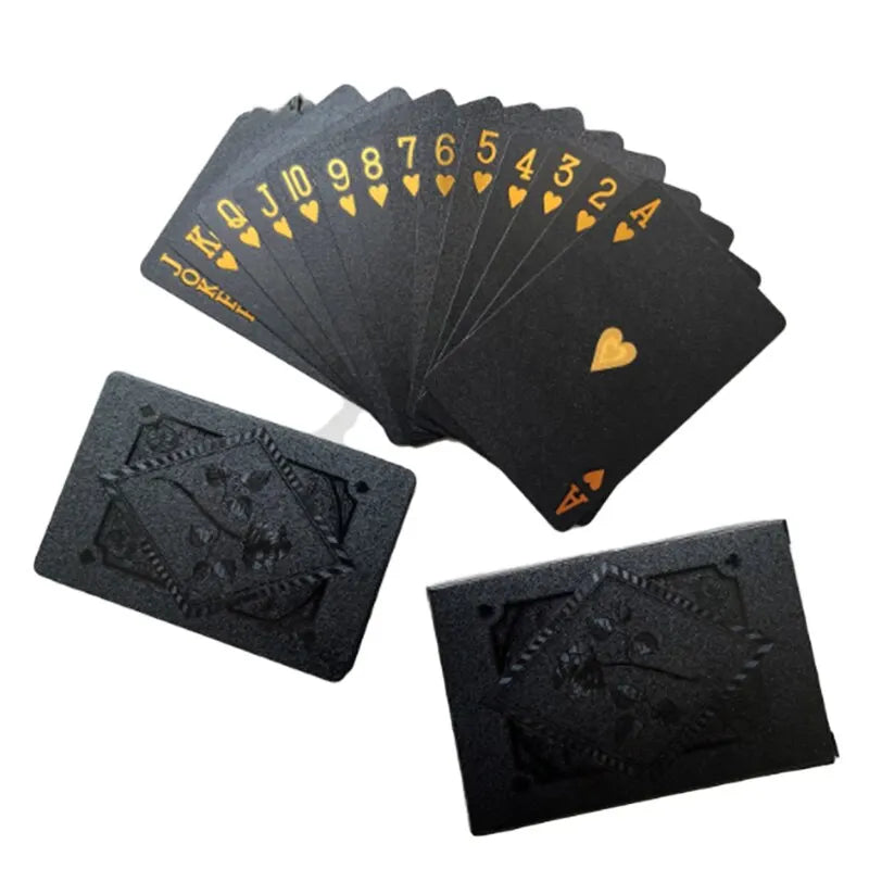 Black & Gold Waterproof Playing Cards | Luxury Poker Deck for Magic Tricks, Board Games, and Gifts