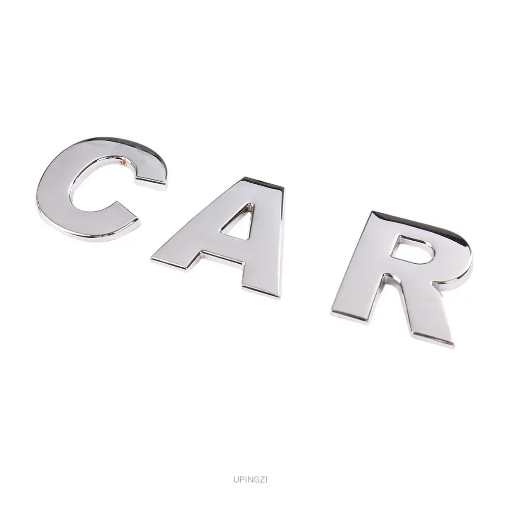 GISAEV 3D Metallic Silver Alphanumeric Chrome Badge - Car and Motorcycle Logo Sticker for Stylish Decoration