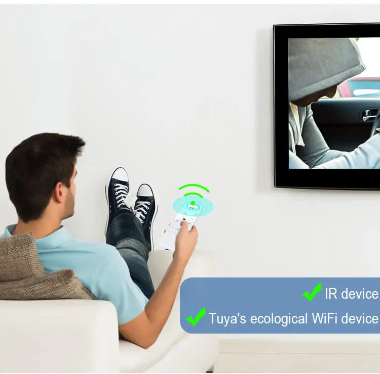 Tuya Wifi Smart Remote Control with Hd Touch Screen Charging Base Smart Devices Plastic White Universal Linux TFT Bar No Camera