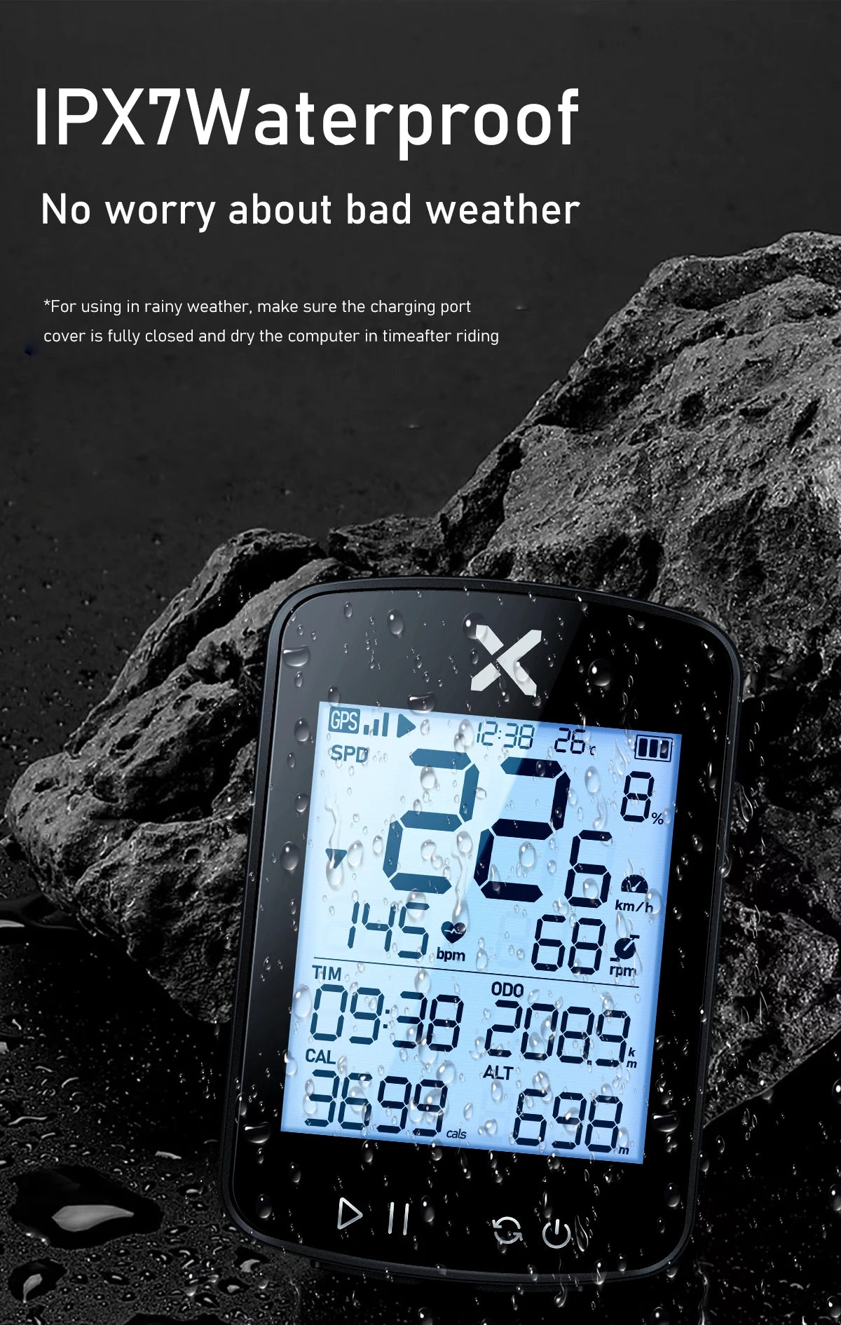 Xoss G+ G2 GPS Bike Computer, Wireless Cycling Speedometer & Odometer with ANT+ for Road & MTB