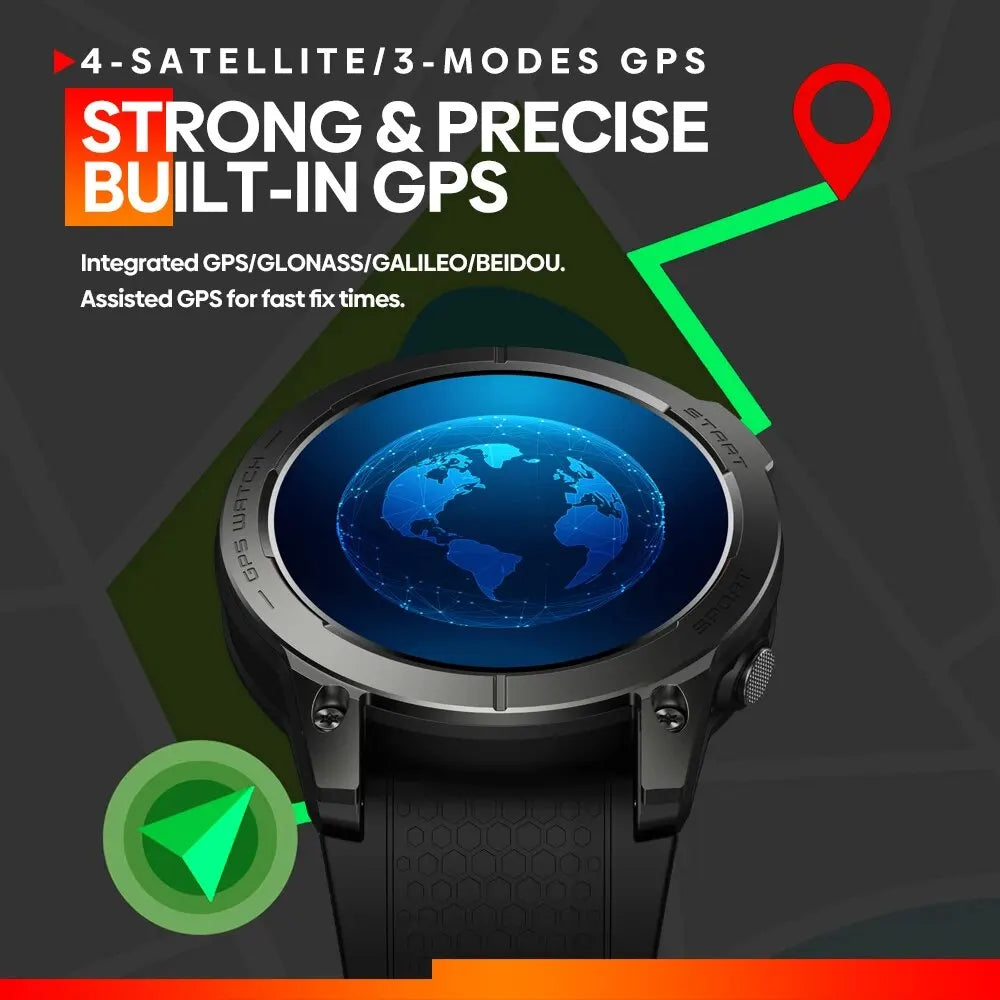 Zeblaze Stratos 3 Premium GPS Smartwatch – Ultra HD AMOLED Display, Built-in GPS, Hi-Fi Bluetooth Calling