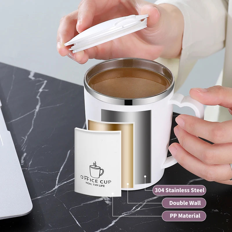 350ml Thermos Mug – 304 Stainless Steel Insulated Coffee Cup with Handle, Leak-Proof Vacuum Flask for Hot and Cold Drinks