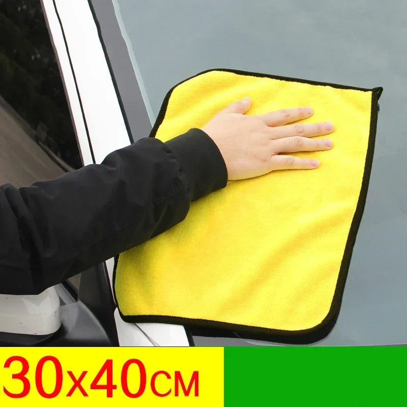 5PCS 30x60cm Microfiber Car Cleaning Towels - Thick Double-Layer Soft Drying Cloths for Car Care and Detailing