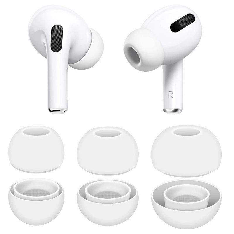 BAPPSUS Replacement Eartips for AirPods Pro – Soft silicone earbuds in XS/S/M/L sizes; comfortable and secure fit.