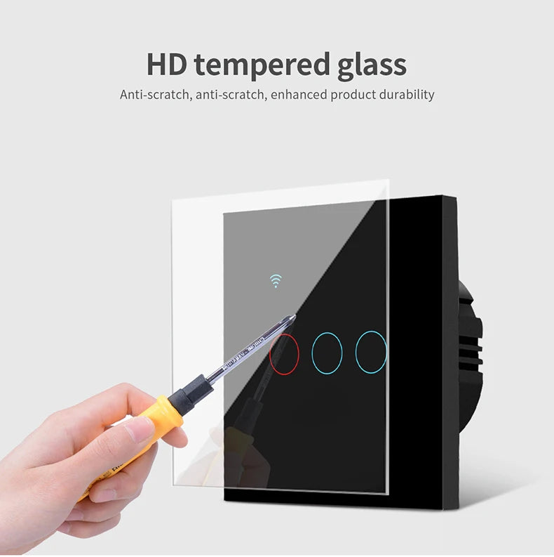 For Apple Homekit Touch Switch WIFI Smart Home Automation Wall Light Switch Interruptor Inteligenter 1/2/3Gang Siri VoiceControl