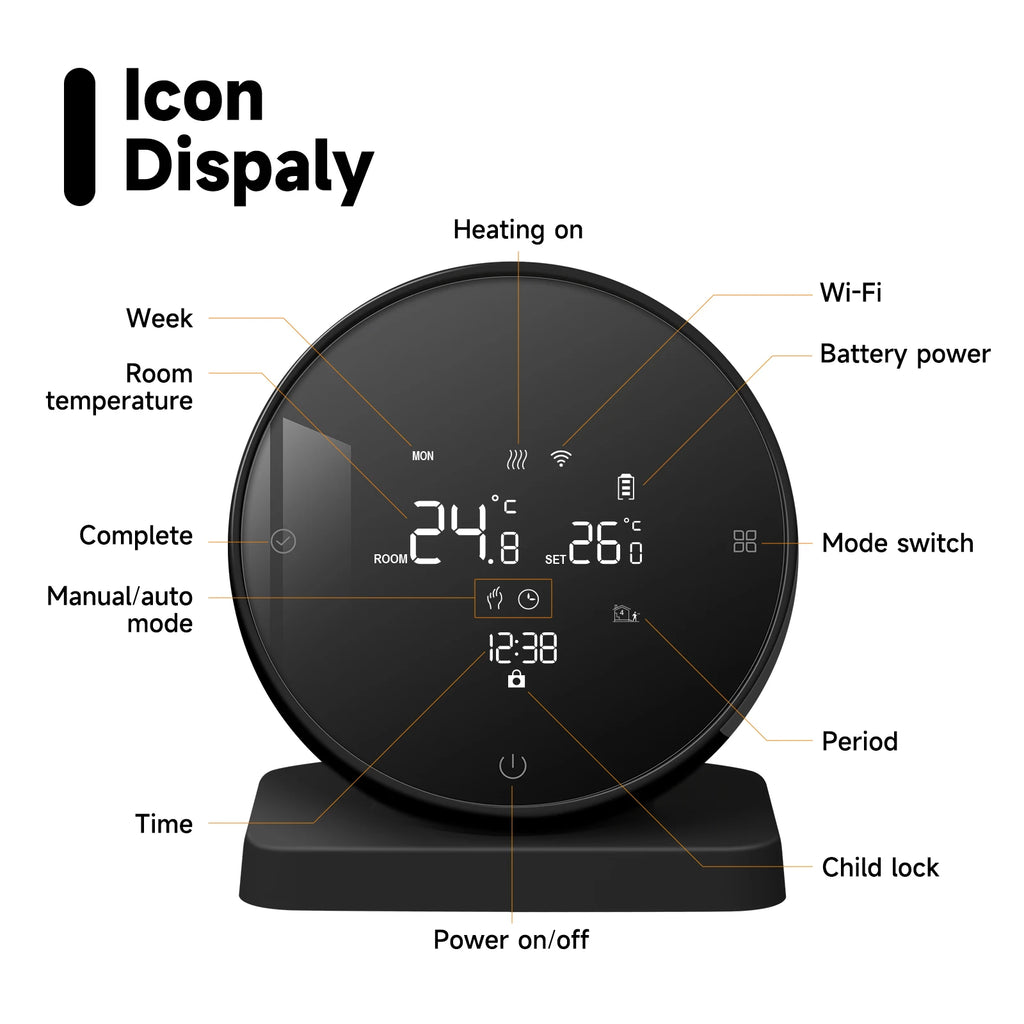 Beok Wireless Wifi Thermostat for Gas Boiler Heating Tuya Battrery RF Temperature Controller Alice Google Home