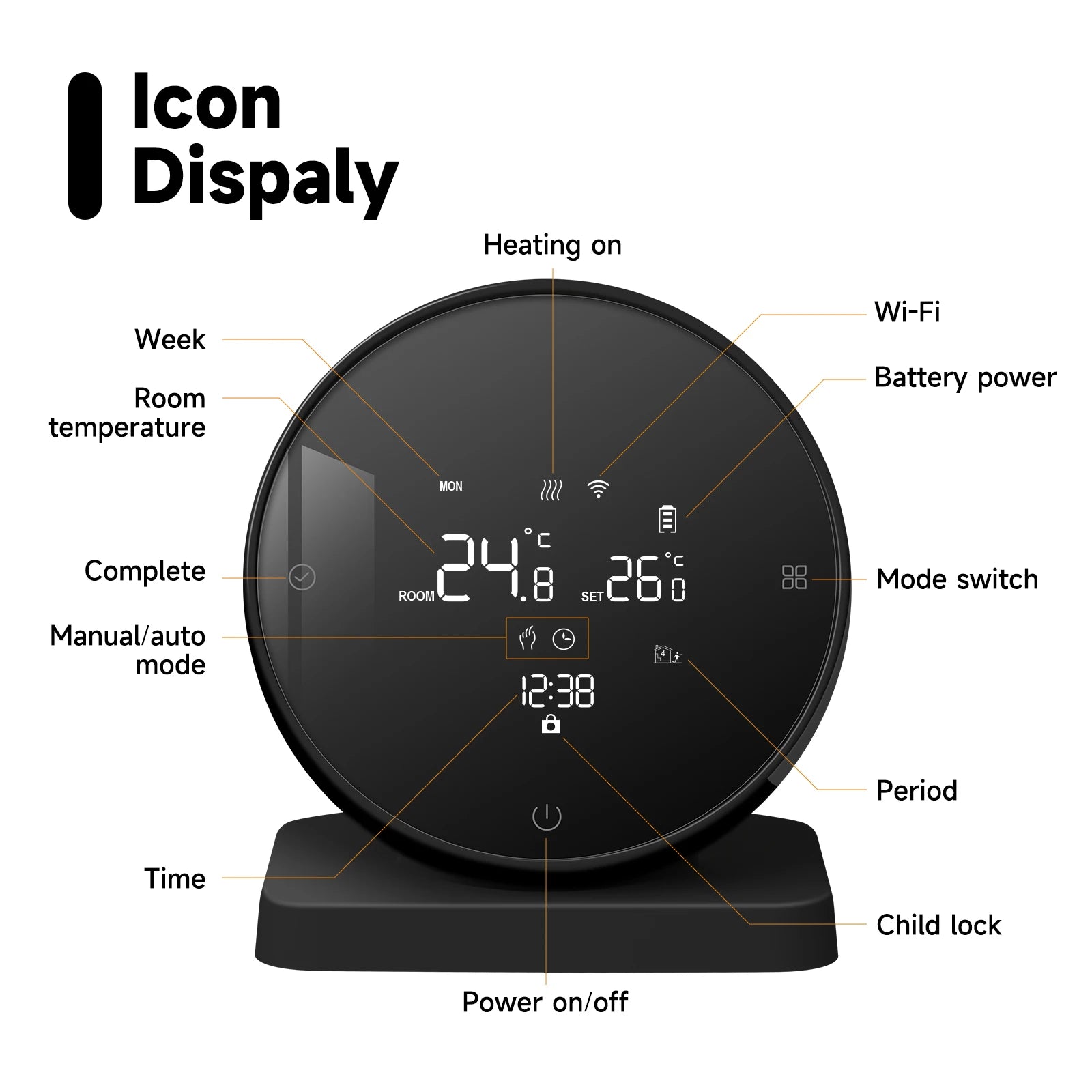 Beok Wireless Wifi Thermostat for Gas Boiler Heating Tuya Battrery RF Temperature Controller Alice Google Home