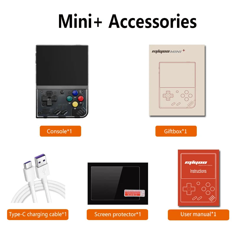 MIYOO Mini Plus Portable Retro Handheld Game Console – 3.5-Inch IPS HD Display, Multi-Platform Emulator