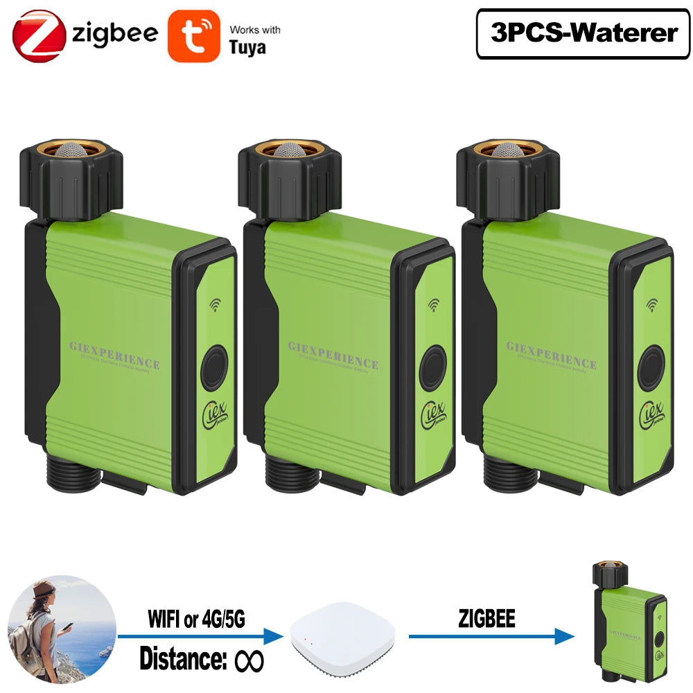 2024 NEW ZIGBEE WiFi Smart Garden Watering Timer - TUYA-Enabled Sprinkler and Drip Irrigation System with Built-in Water Flow Recorder