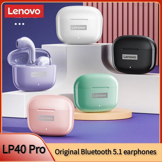 Lenovo LP40 Pro TWS Wireless Bluetooth 5.1 Earphones – Noise Reduction, Touch Control, Hi-Fi Sound