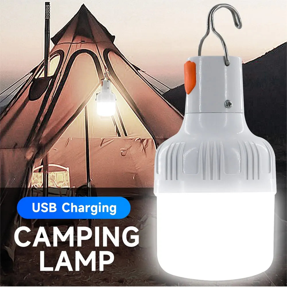 60W USB Rechargeable LED Emergency Light - Outdoor Camping Lantern for Hiking, Sports, and EDC Use