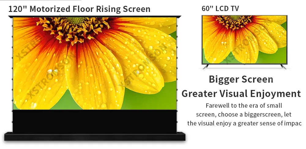 120 inch Laser TV ALR Projector Screen Motorized Floor Rising PET Crystal UST ALR Projection Screen For 4K Ultra Short Projector