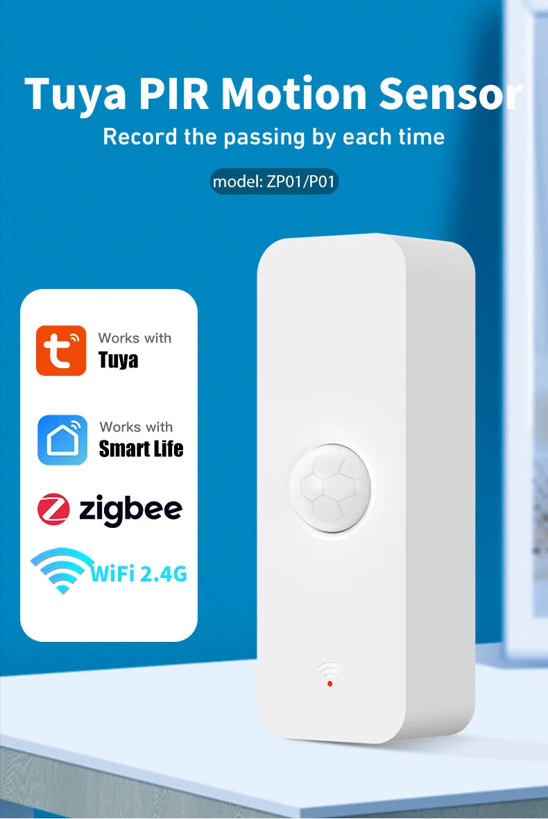 Tuya WiFi/Zigbee PIR Motion Sensor | Smart Home Infrared Body Detector, Alexa & Google Home Compatible