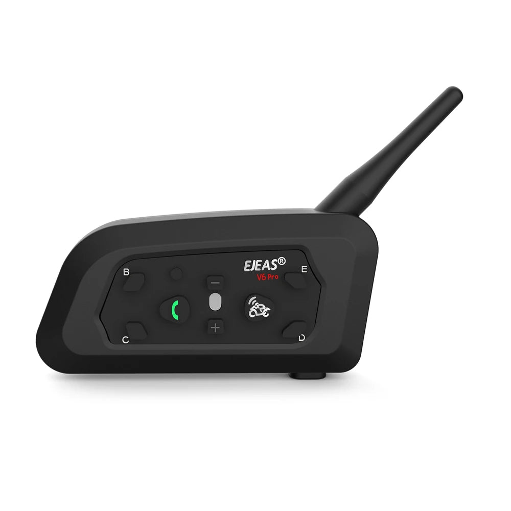 EJEAS V6 Pro Motorcycle Bluetooth Helmet Headset, 1200m Intercom for 6 Riders with 850mAh Battery