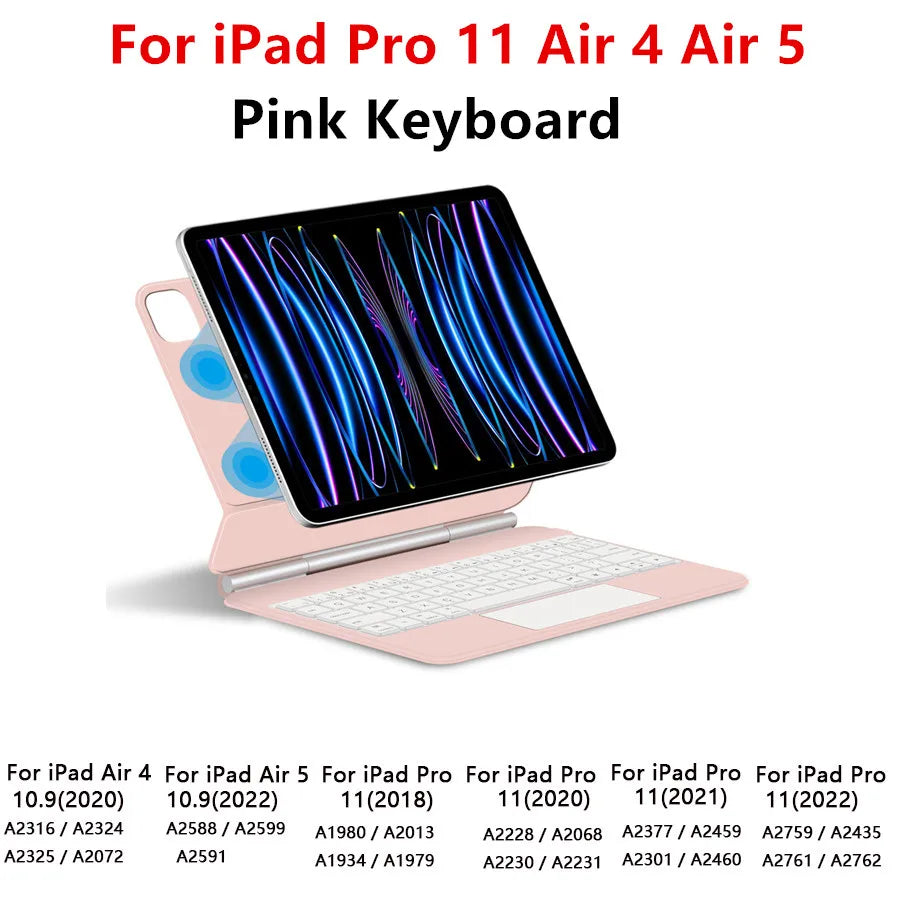 HUWEI Magic Keyboard for iPad Pro 11" & 12.9", iPad Air 4/5, iPad 10th Gen | Smart Cover Magnetic Case with Trackpad