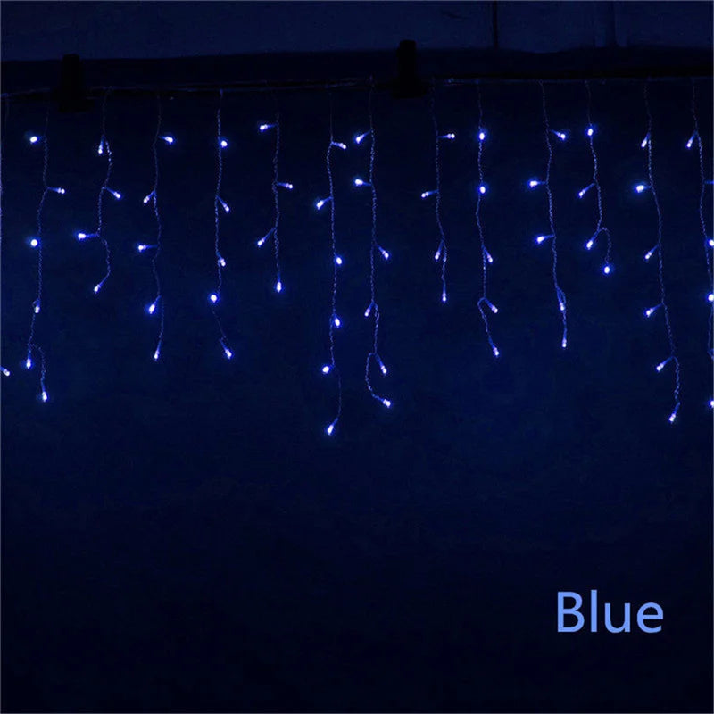 5M LED Waterfall Curtain String Lights - Outdoor Christmas Decoration for Christsmas 2024, Garden, Party, and Eaves (0.4-0.6m Droop)