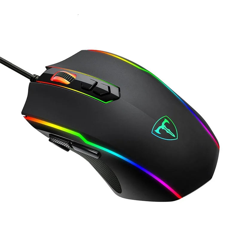 Robotsky 1600 DPI Wired Gaming Mouse | 6-Button Silent Ergonomic Design with Backlit RGB for PC & Laptop