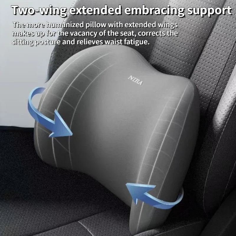 Memory Foam Car Neck Pillow and Lumbar Support Cushion - Ergonomic Headrest and Backrest for Comfortable Driving