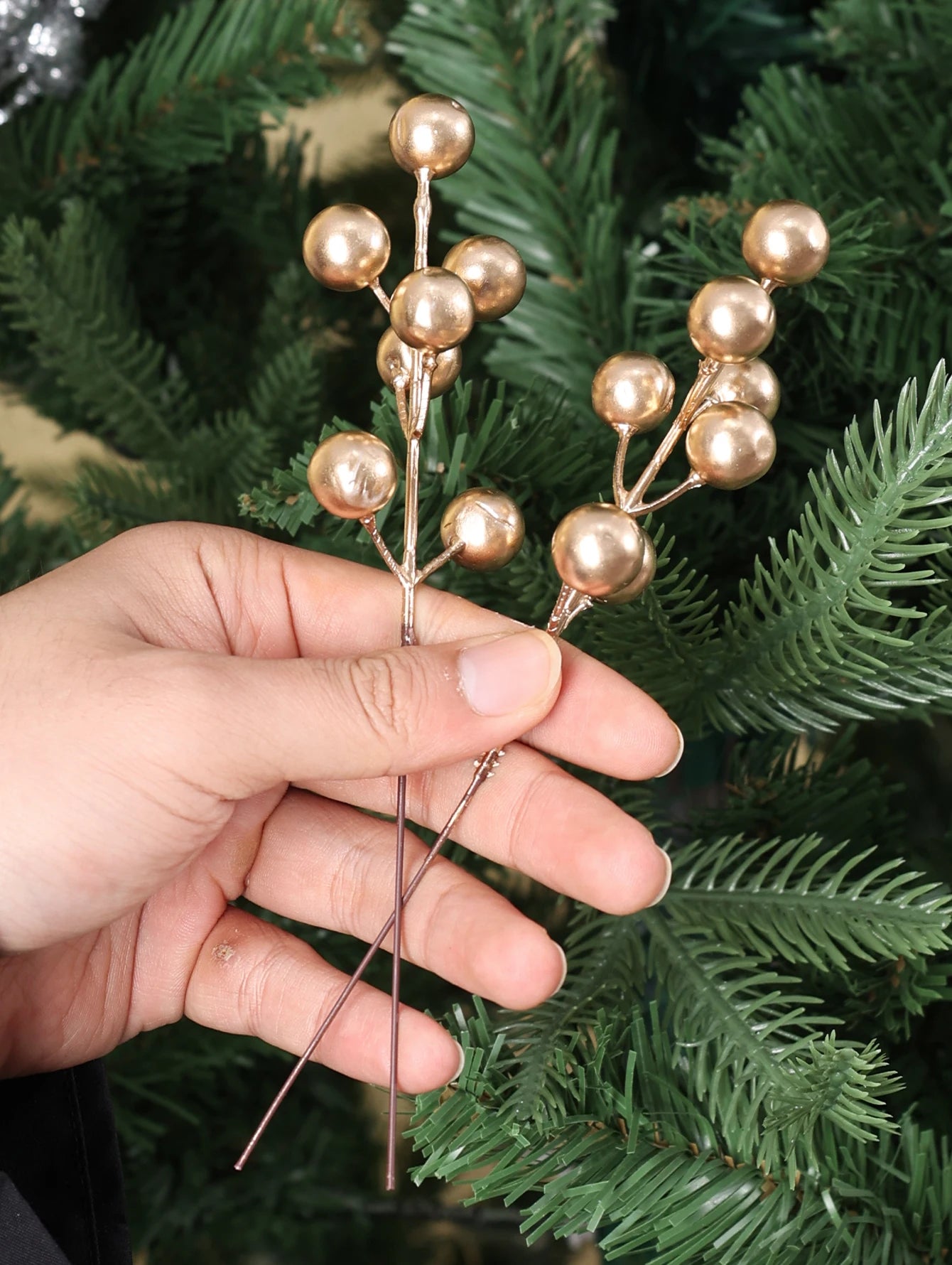 Christmas Artificial Berries | Red, Gold & Silver Branches for Floral Wreaths and Christmas Tree 2024