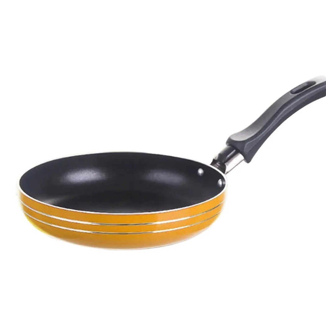 LEENKEA Mini Non-Stick Frying Pan & Saucepan - 12cm/14cm/16cm Steel Frypan for Cooking, Random Color Kitchen Cookware