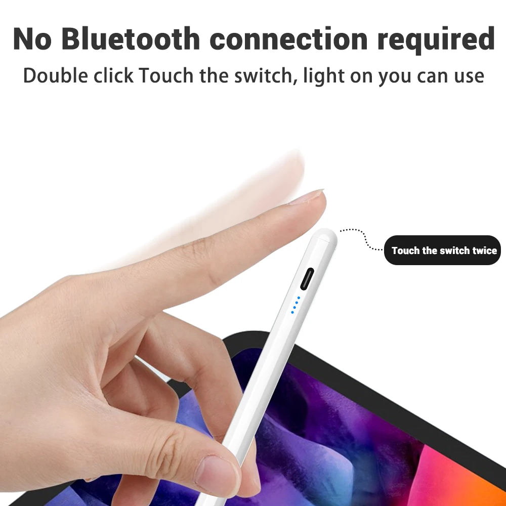 Stylus Pen for Apple Pencil 1 & 2 with Palm Rejection and Power Display