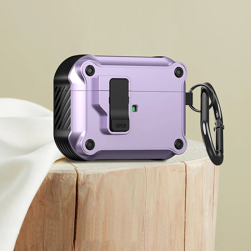 CASPTM Shockproof Security Lock Case for AirPods Pro 2nd Gen (2023) & AirPods 3 – Durable Protective Cover