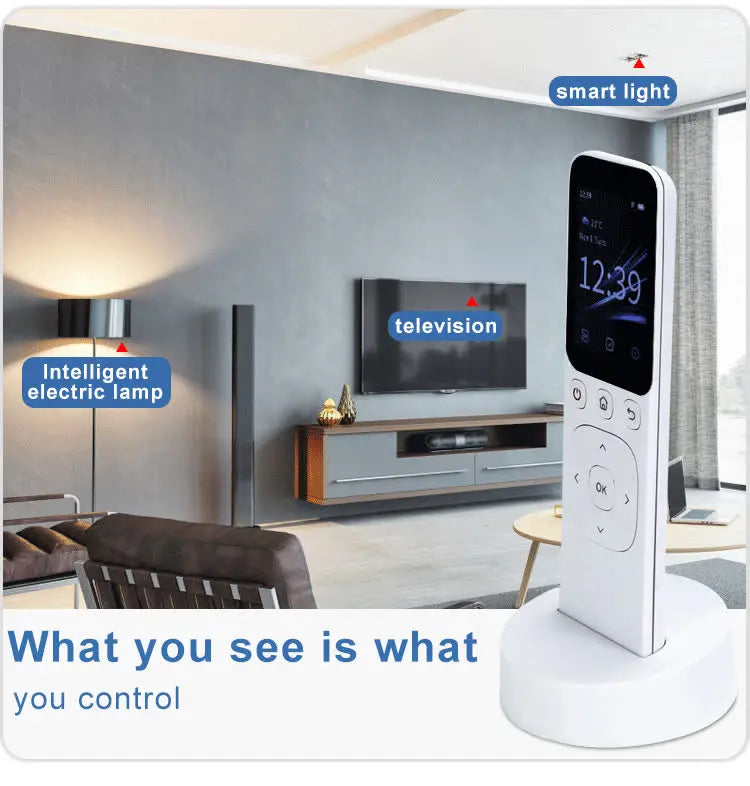 Tuya Wifi Smart Remote Control with Hd Touch Screen Charging Base Smart Devices Plastic White Universal Linux TFT Bar No Camera