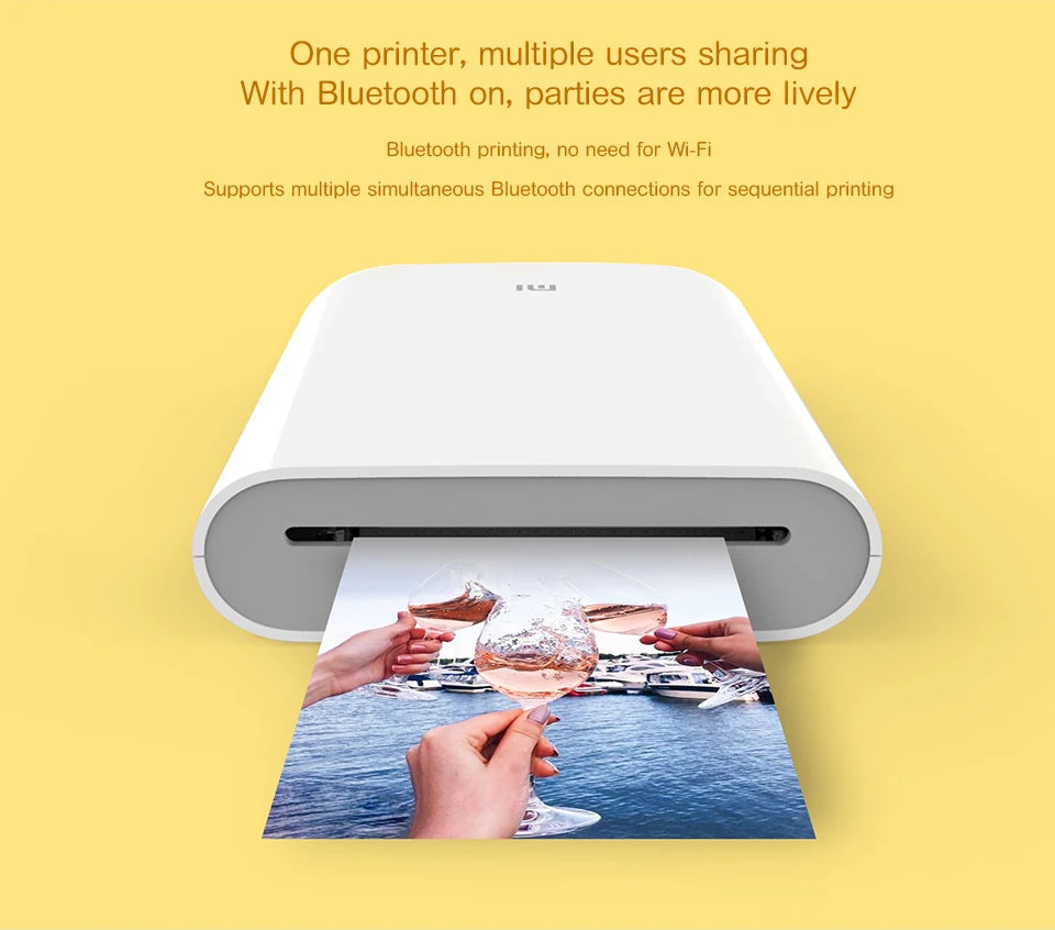 Xiaomi Portable Mini Pocket Photo Printer | Wireless Bluetooth Thermal Printer with AR Video and ZINK Self-Adhesive Color Paper