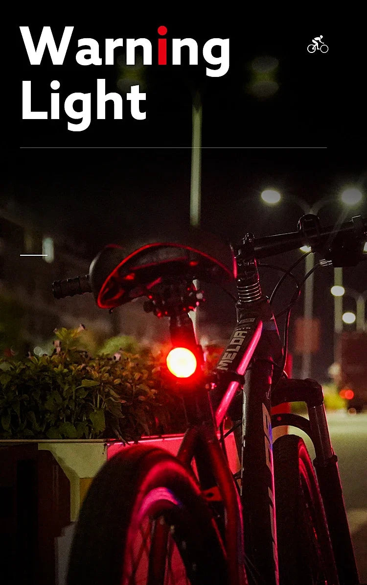 Waterproof LED Bicycle Taillight - Battery-Powered Rear Warning Light for MTB & Road Cycling