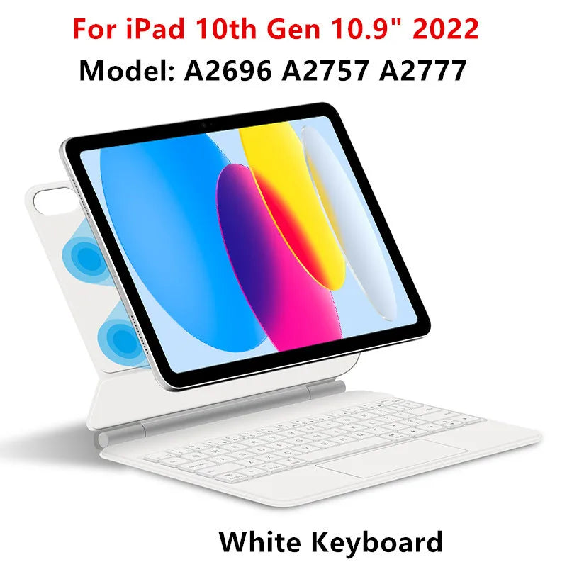 HUWEI Magic Keyboard for iPad Pro 11" & 12.9", iPad Air 4/5, iPad 10th Gen | Smart Cover Magnetic Case with Trackpad