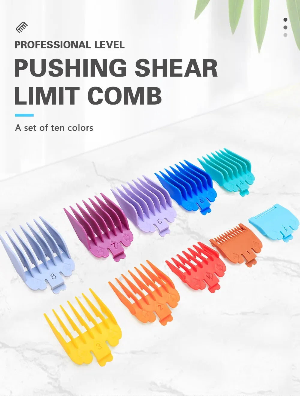 Barber Top 10Pcs/Bag Universal Hair Clipper Limit Comb Guides – Adjustable Trimmer Guards Attachment Set (3-25mm) - Colorful Styling Accessory