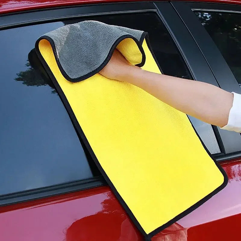 5PCS 30x60cm Microfiber Car Cleaning Towels - Thick Double-Layer Soft Drying Cloths for Car Care and Detailing