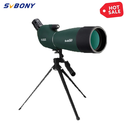 SVBONY SV28 Spotting Scope – 50/60/70/80mm Waterproof Zoom Telescope with PORRO Prism, Long-Range for Shooting, Camping, and Wildlife Viewing