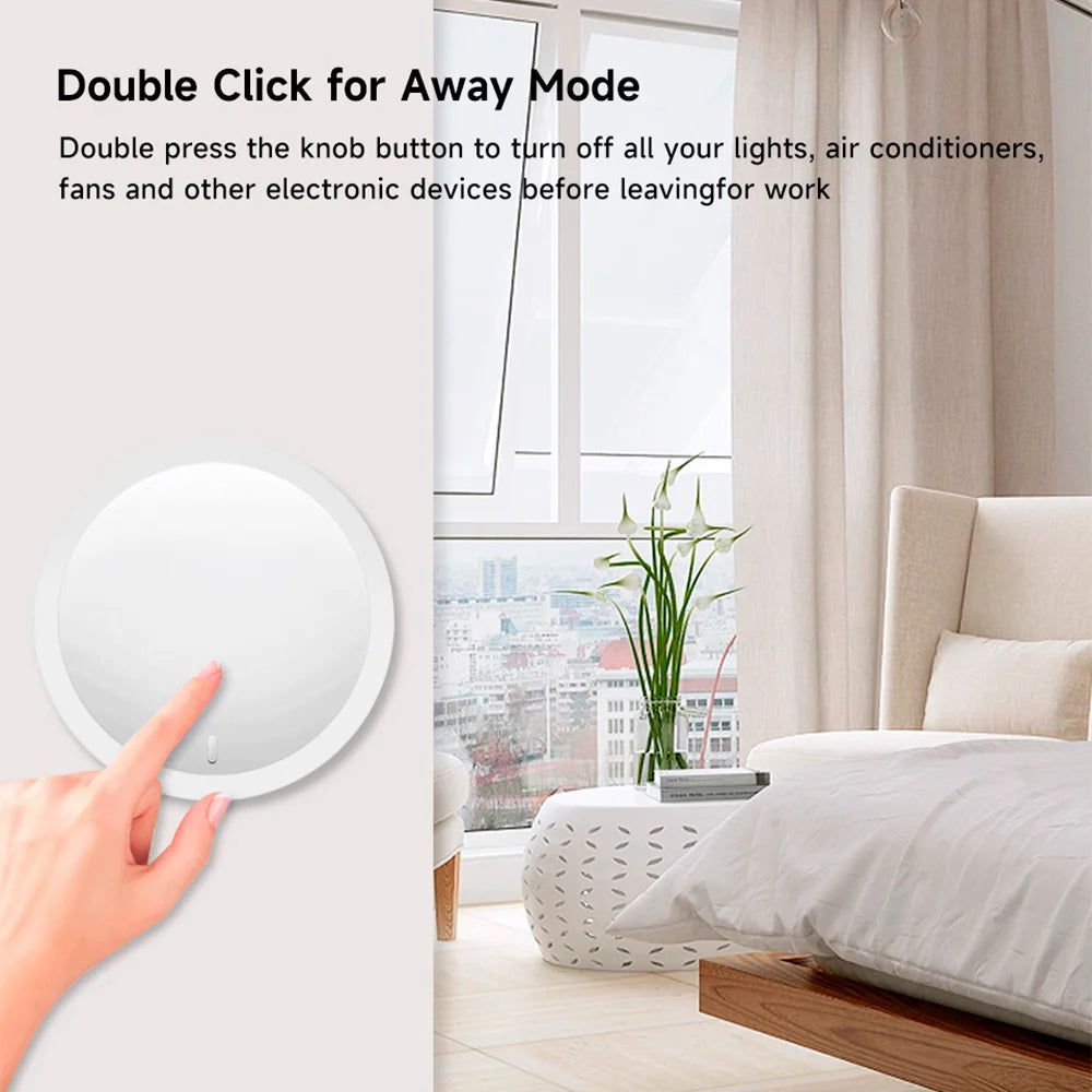 Tuya ZigBee Smart Knob Switch Wireless Scene Button Rotatable Dimmer Switch Home Appliances Automation Linkage Remoter