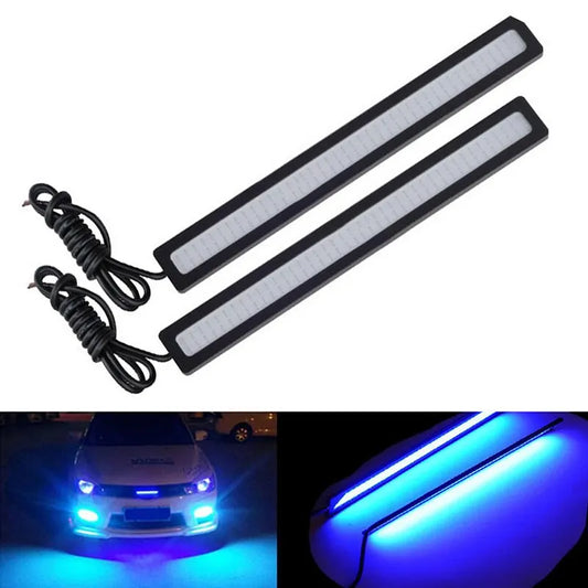 1PC 17cm Waterproof DC 12V Blue COB LED Light - Super Bright DRL Fog Driving Running Lamp for Cars