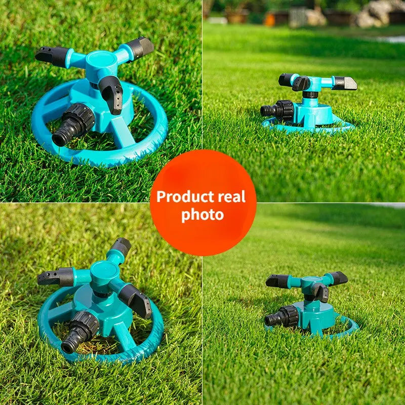 360° Automatic Rotating Sprinkler Nozzle - Efficient Garden Lawn Watering and Irrigation System