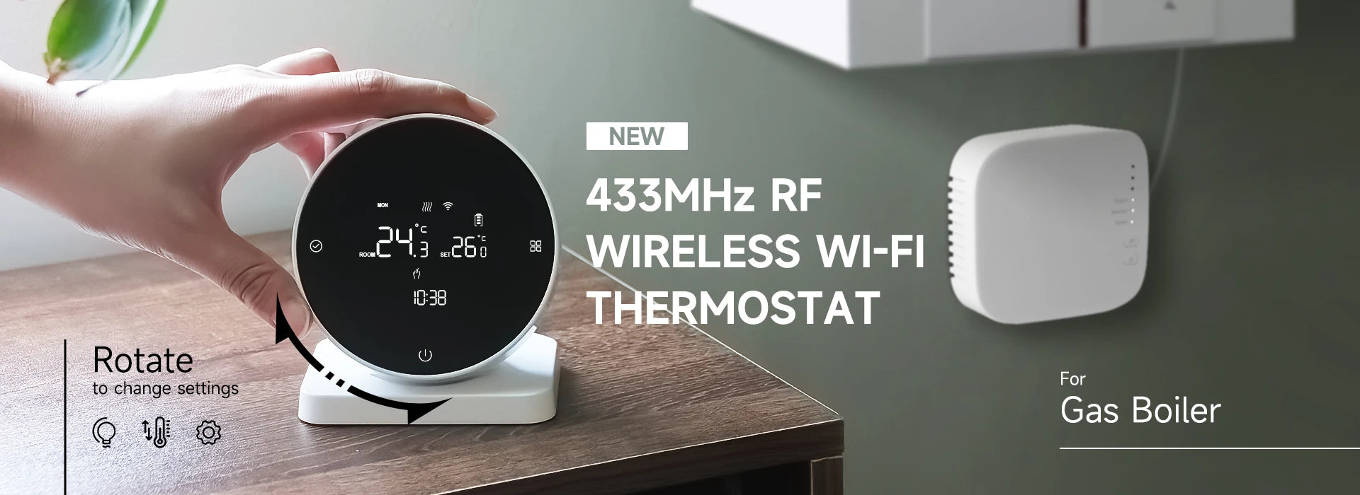 Beok Wireless Wifi Thermostat for Gas Boiler Heating Tuya Battrery RF Temperature Controller Alice Google Home