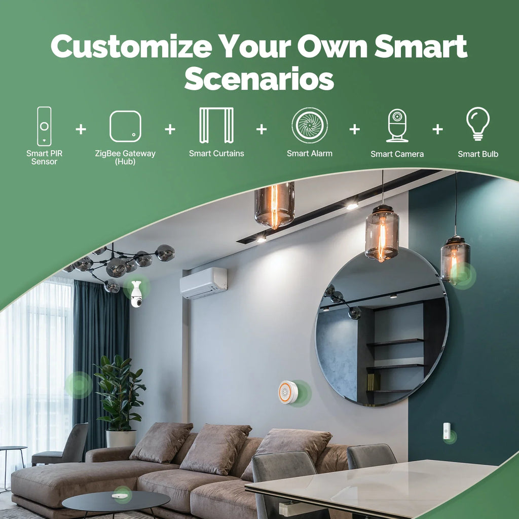 MOES Tuya WiFi/ZigBee Smart PIR Sensor Human Body Infrared Motion Detector Home Security Scene Linkage Automation Battery Power