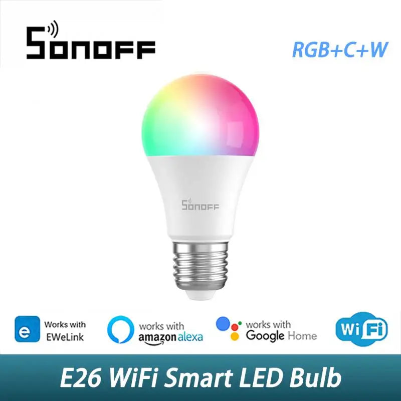 SONOFF Smart LED Bulbs (B02-B-A60/B05-BL-A60) – 9W dimmable Wi-Fi bulbs with eWeLink app control; works with Alexa and Google Home.