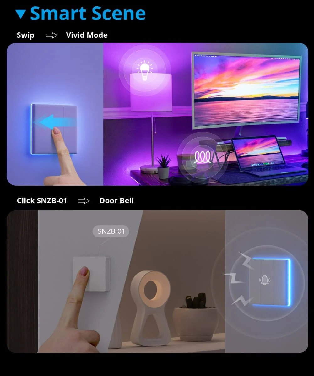 SONOFF T5 Smart WiFi Touch Wall Switch Timer Scene with LED Light eWeLink APP Automation Remote Control Alexa Google Home Alice