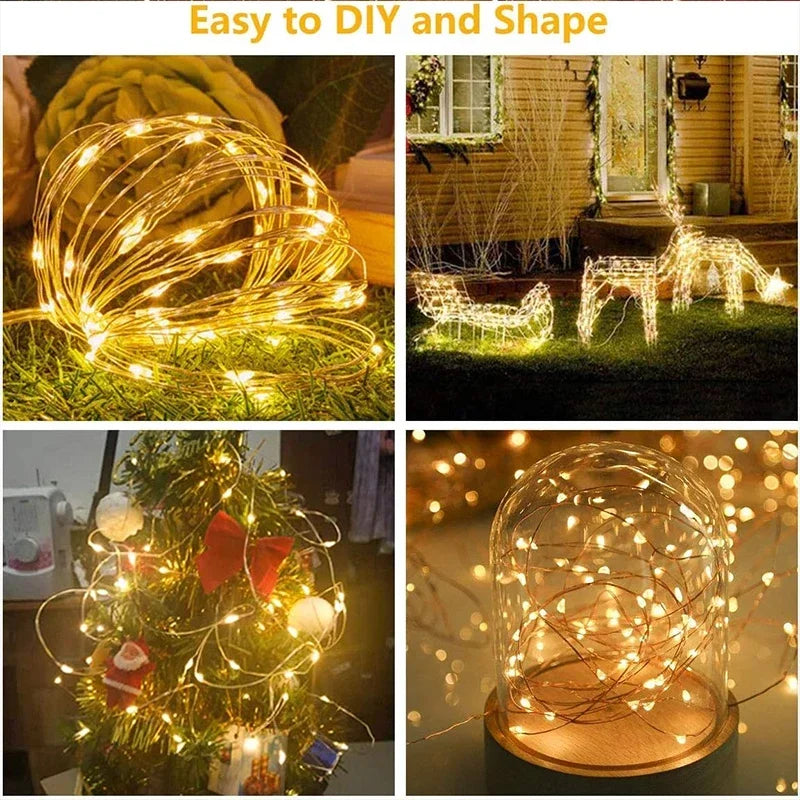 3M LED Curtain String Lights - USB Fairy Garland Lamp with 8 Modes for Home, Garden, Christmas 2024, Party, New Year, and Wedding Decoration